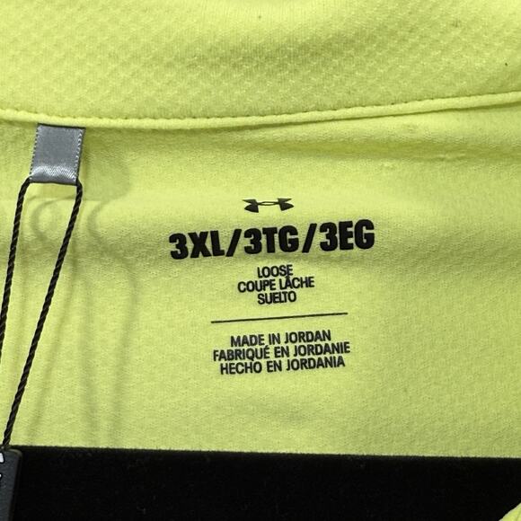 Under Armour Drive Chill Polo 3XL Avocado Yellow Iso-Chill UPF 50+ Loose Golf - Picture 2 of 11